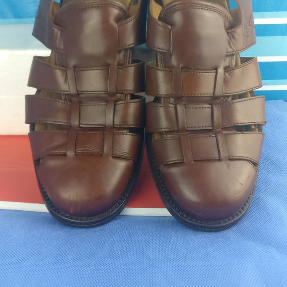 Coastal Fisherman Sandal 100% LEATHER Woven Braided Leather Sandal us7men=us9wmn - Picture 4 of 7